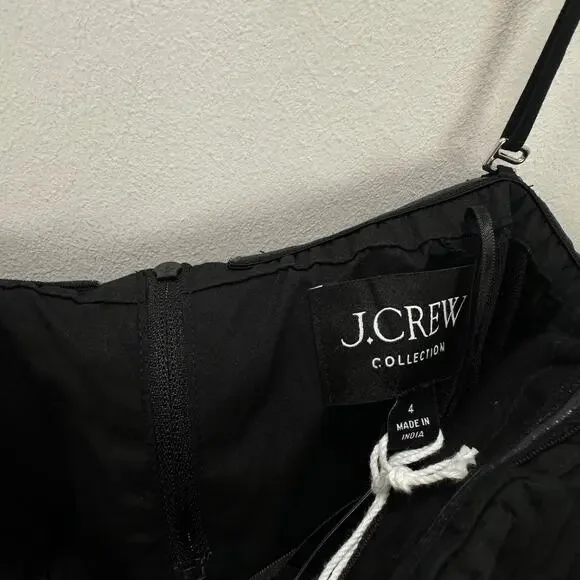 J.Crew Collection Strapless Notched Maxi Dress Cotton Formal Black US 4 NWT - Picture 8 of 13